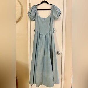 fashion brand company picnic dress Picnic Gown Soft Linen Forest Camo 1X/2X / Forest Camo